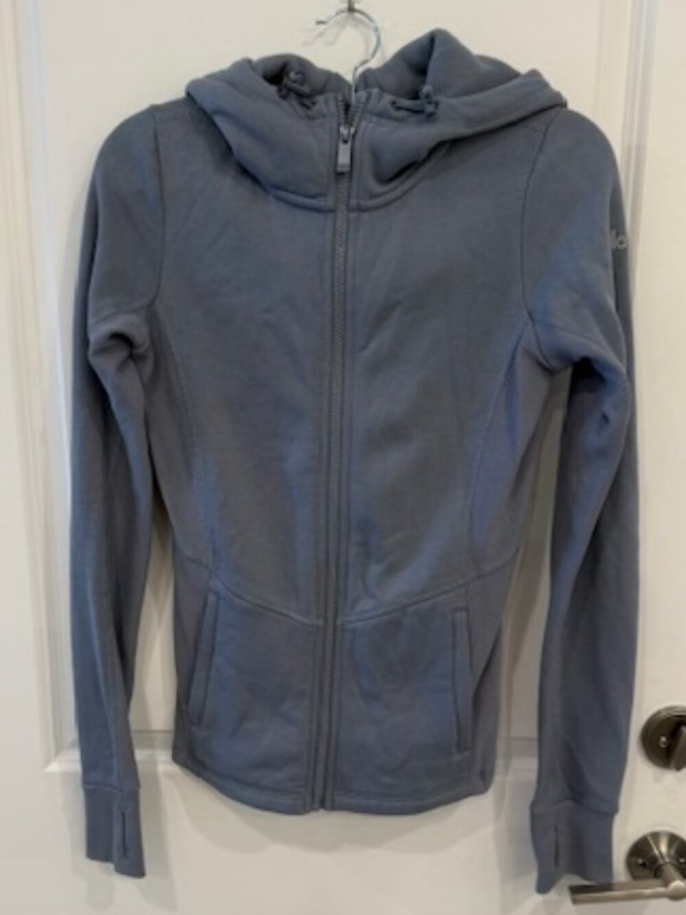 Alo Yoga Foundation Zip Hoodie in Steel Blue